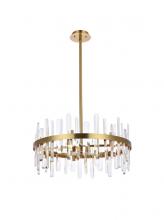 Elegant 2200D25SG - Serena 25 inch crystal round pendant in satin gold