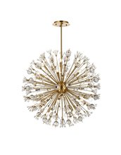 Elegant 2500D38SG - Vera 38 inch crystal starburst round pendant in gold