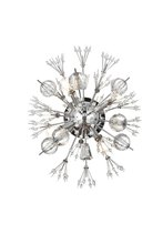 Elegant 2500W19C - Vera 19 inch crystal starburst wall sconce in chrome
