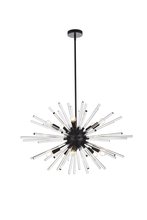 Elegant 2502D36BK - Sienna 36 inch crystal rod pendant in black