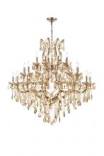 Elegant 2800G44GT-GT/RC - Maria Theresa 37 light Golden Teak Chandelier Golden Teak (Smoky) Royal Cut Crystal