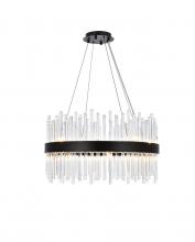 Elegant 3000D25BK - Dallas 25 inch round crystal pendant in black