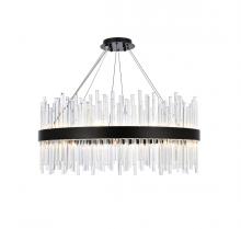 Elegant 3000D32BK - Dallas 32 inch round crystal pendant in black