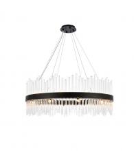 Elegant 3000D36BK - Dallas 36 inch round crystal pendant in black