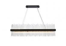 Elegant 3000G48BK - Dallas 48 inch rectangle crystal pendant in black
