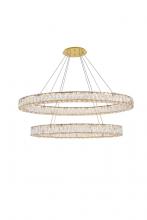 Elegant 3503D40G - Monroe Integrated LED light Gold Chandelier Clear Royal Cut Crystal