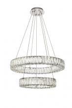 Elegant 3503G24C - Monroe Integrated LED chip light Chrome Chandelier Clear Royal Cut Crystal