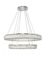 Elegant 3503G32C - Monroe Integrated LED chip light Chrome Chandelier Clear Royal Cut Crystal