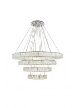 Elegant 3503G41C - Monroe Integrated LED chip light Chrome Chandelier Clear Royal Cut Crystal