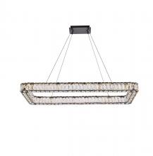 Elegant 3504D42L1BK - Monroe 42 inch LED Single rectangle pendant in black