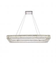 Elegant 3504D42L1C - Monroe 42 inch LED Single rectangle pendant in chrome