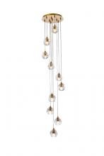 Elegant 3505G11G - Eren 10 lights Gold pendant