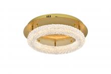 Elegant 3800F18SG - Bowen Flush Mount D18'' H5.5'' LED 20W DIM 3CCT  Satin Gold