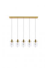 Elegant 5202D36G - Hana 5 lights Gold Pendant