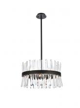 Elegant 6200D20BK - Serephina 20 inch crystal round pendant light in black