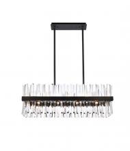 Elegant 6200G36BK - Serephina 36 inch crystal rectangle chandelier light in black