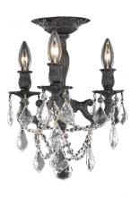 Elegant 9203F13DB/RC - Rosalia 3 light Dark Bronze Flush Mount Clear Royal Cut Crystal
