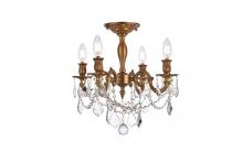 Elegant 9204F17FG/RC - Rosalia 4 light French Gold Flush Mount Clear Royal Cut Crystal