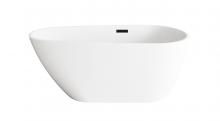Elegant BT30259GW-MBK - Bathtub 59.1 x 31.5 x 23 GW with MBK drain kit