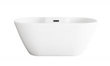 Elegant BT30559GW-MBK - Bathtub 59.1 x 29.9 x 22.8 Glossy White