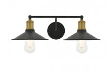 Elegant LD4033W21BRB - Etude  2 light brass and black Wall Sconce