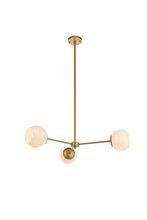 Elegant LD647D32BR - Briggs 32 inch pendant in brass with white shade