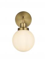 Elegant LD7030W8SG - Hanson Wall Sconce L5.9"H11.7"E8.1" W/GL Satin Gold