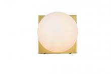 Elegant LD7303W6BRA - Jaylin 1 light Brass and frosted white Bath Sconce