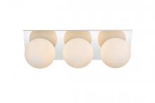 Elegant LD7304W22CH - Jillian 3 light Chrome and frosted white Bath Sconce
