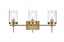 Elegant LD7319W24SG - Wall sconce W24"x E5.8" x H11.3"L3 Satin Gold frame with Clear glass