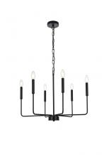 Elegant LD740D26BK - Willa Pendant D26"H19.5" L6 Black