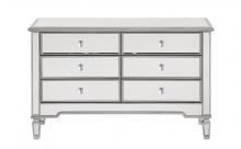 Elegant MF6-1017S - 6 Drawer Dresser 48 in. x 18 in. x 32 in. in silver paint