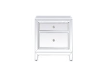 Elegant MF72016WH - 21 inch mirrored nightstand in white
