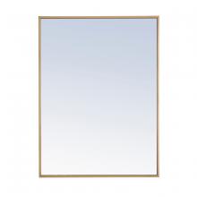 Elegant MR4072BR - Metal frame Rectangle Mirror 24 inch Brass finish