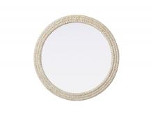 Elegant MR4B42LN - Jute Rope Mirror D42'' Linen White