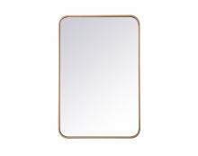 Elegant MR802030BR - Soft corner metal rectangular mirror 20x30 inch in  Brass