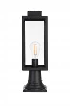 Elegant OD330P19BK - Outdoor Pole Light L6" W6" H19" L1 Black
