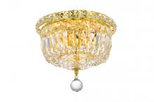 Elegant V2528F10G/RC - Tranquil 4 light Gold Flush Mount Clear Royal Cut Crystal