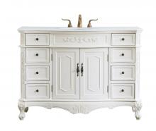 Elegant VF10148AW-VW - 48 inch Single Bathroom vanity in antique white  with ivory white engineered marble