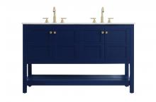 Elegant VF16454DBL - Vanity Cabinet 4dr 54"x22"x34" Blue