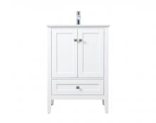 Elegant VF21124WH - Vanity Cabinet 2dr 1dw W24''xD19''xH34" White