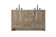 Elegant VF2854DNT - Vanity Cabinet 5Dw 2Dr 54"x19"x34" Natural Oak