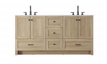 Elegant VF2866DMW - Vanity Cabinet 5Dw 4Dr 66"x19"x34" Mango Wood