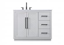 Elegant VF29042GR - Vanity Cabinet 2Dr 3Dw W42"xD21.5"xH34" Grey