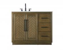 Elegant VF29042HO - Vanity Cabinet 2Dr 3Dw W42"xD21.5"xH34" Hazel Oak