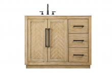 Elegant VF29042LO - Vanity Cabinet 2Dr 3Dw W42"xD21.5"xH34" Linen Oak