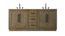 Elegant VF29072DHO - Vanity Cabinet 4Dr 3Dw W72"xD21.5"xH34" Hazel Oak