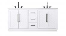 Elegant VF29072DWH - Vanity Cabinet 4Dr 3Dw W72"xD21.5"xH34" White