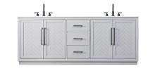 Elegant VF29084DGR - Vanity Cabinet 4Dr 3Dw W84"xD21.5"xH34" Grey