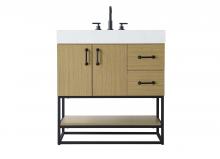 Elegant VF29232MHB - Vanity Cabinet 2Dr 2Dw 32x21.5x34 Honey Brown